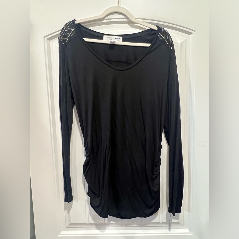 Old Navy Maternity Blouse, Long Sleeved Knit with Stitching Detail